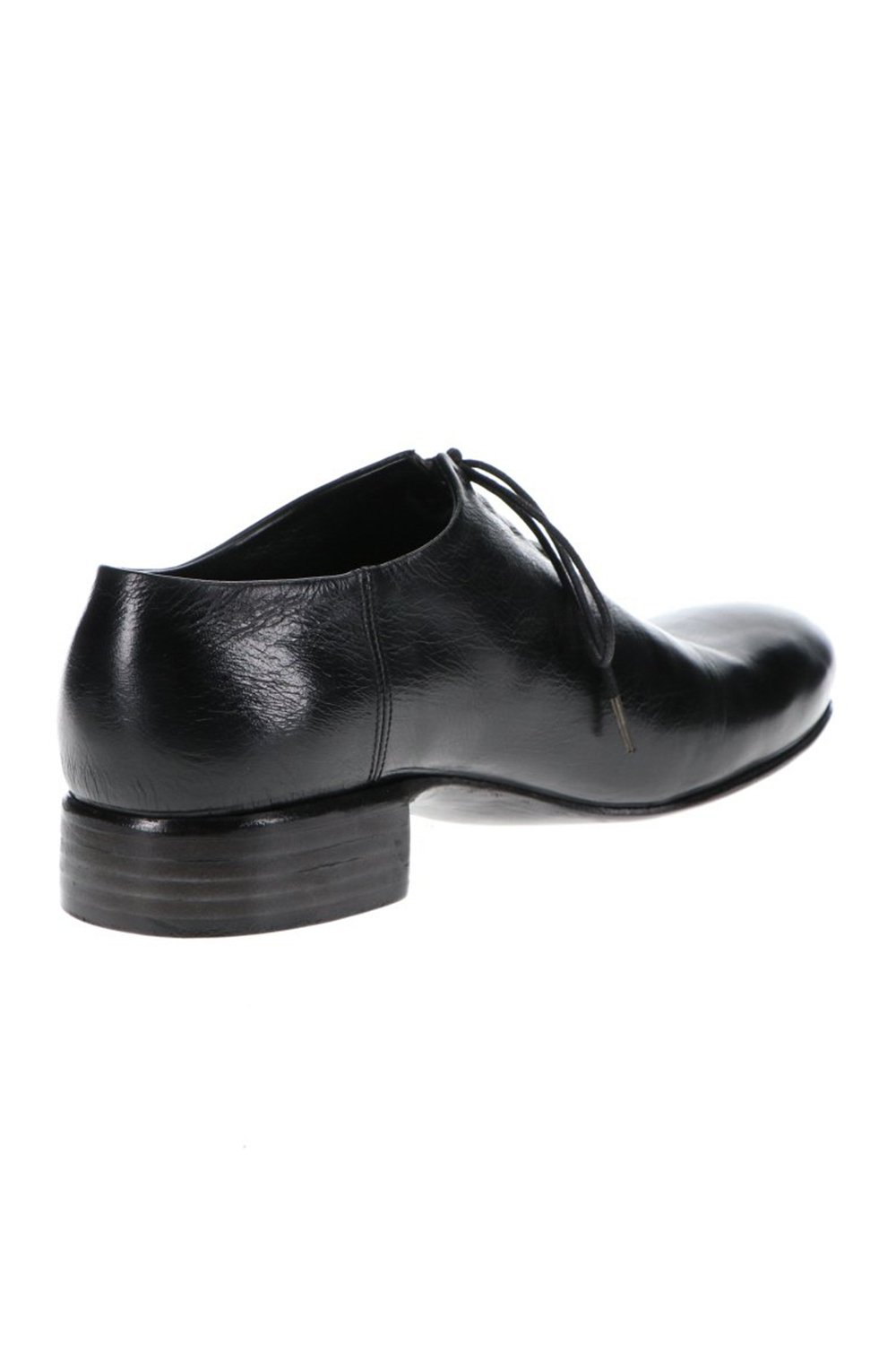 W. Hidden Laces Derby Shoes Kangaroo Black