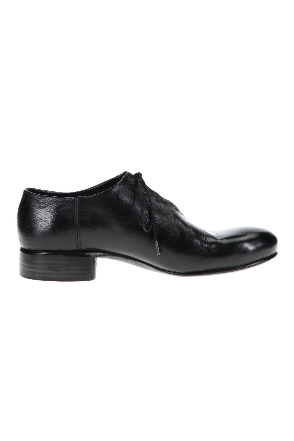 W. Hidden Laces Derby Shoes Kangaroo Black