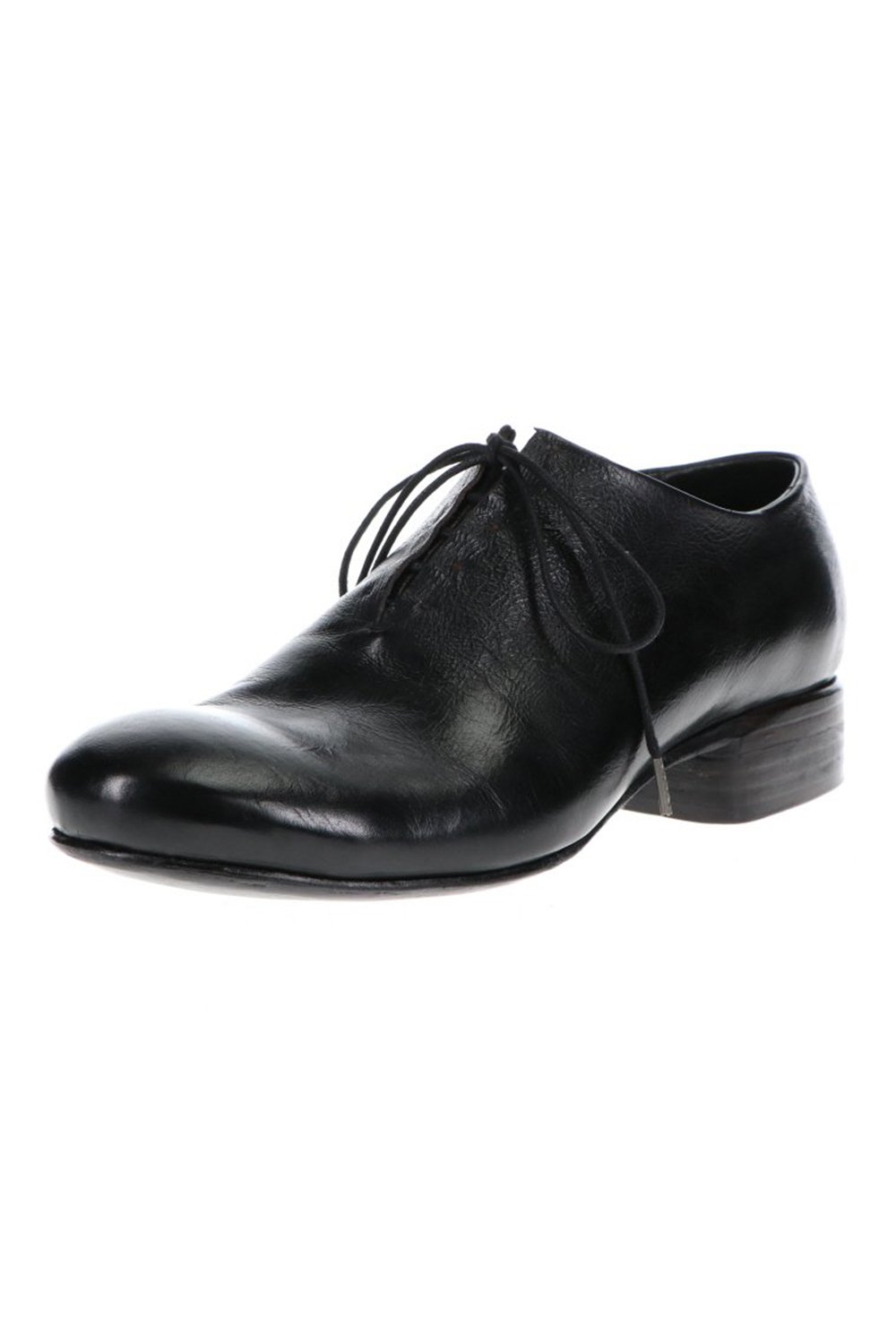 W. Hidden Laces Derby Shoes Kangaroo Black