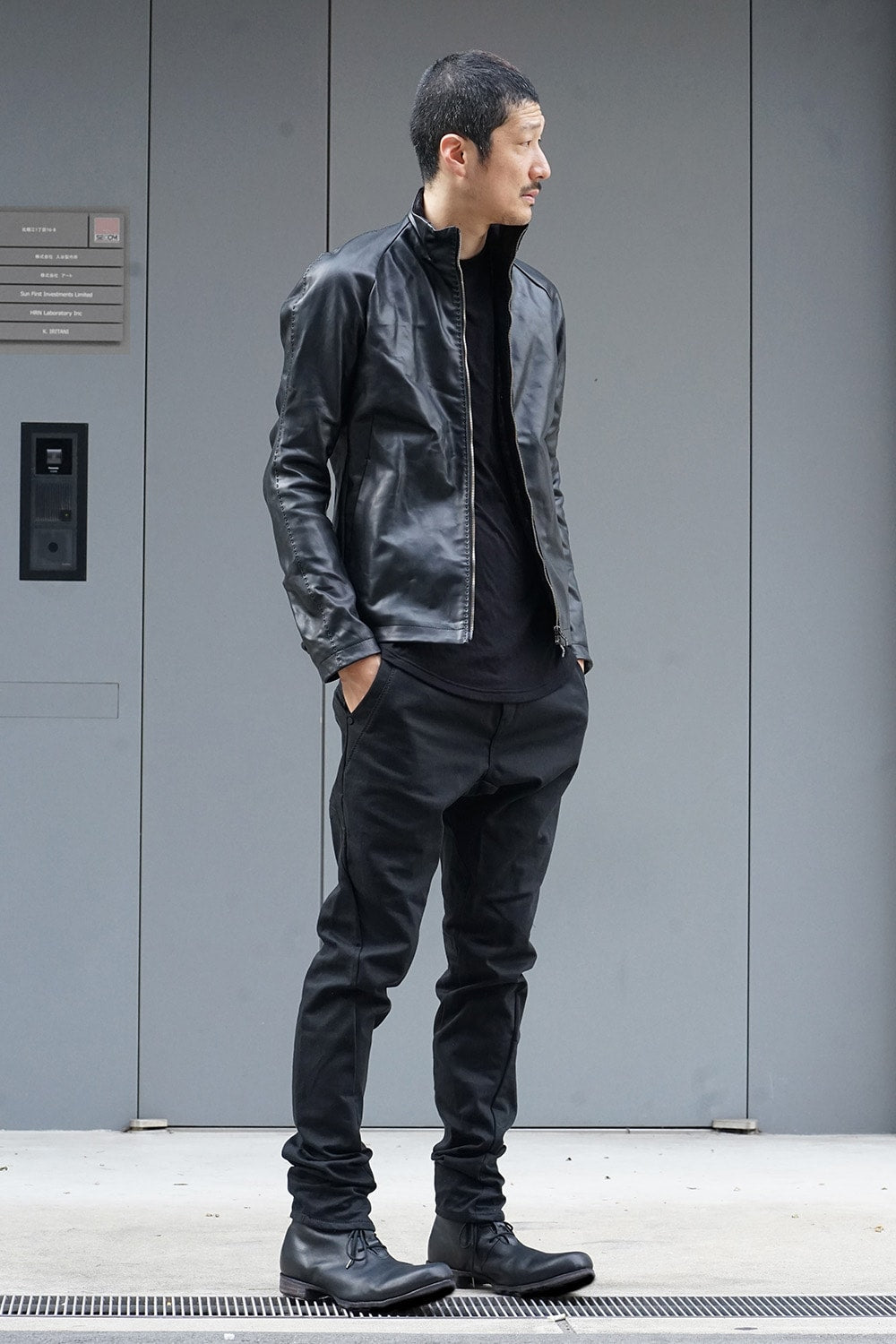 High Neck Jacket Calf Leather