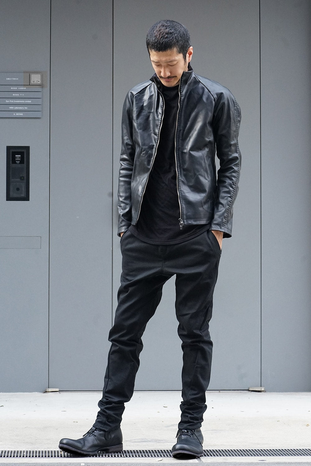 High Neck Jacket Calf Leather