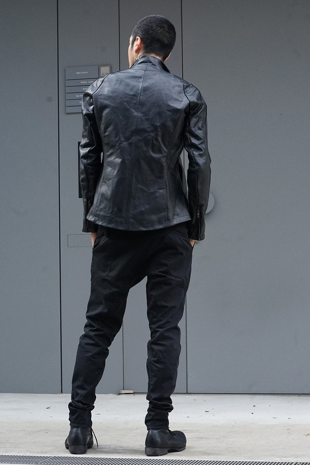 High Neck Jacket Calf Leather