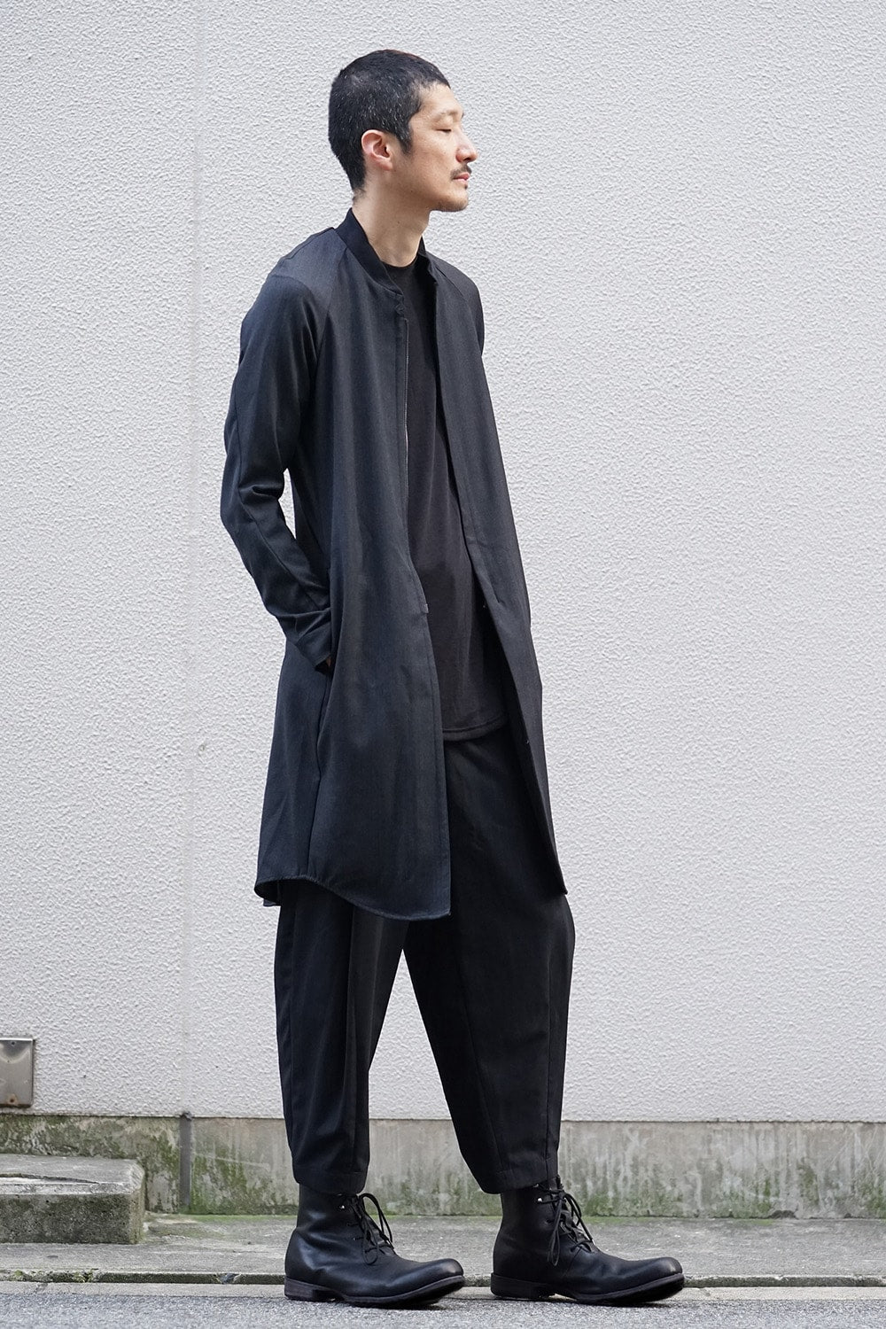 Cropped Pants Wool Super 140's Shadow Stripe