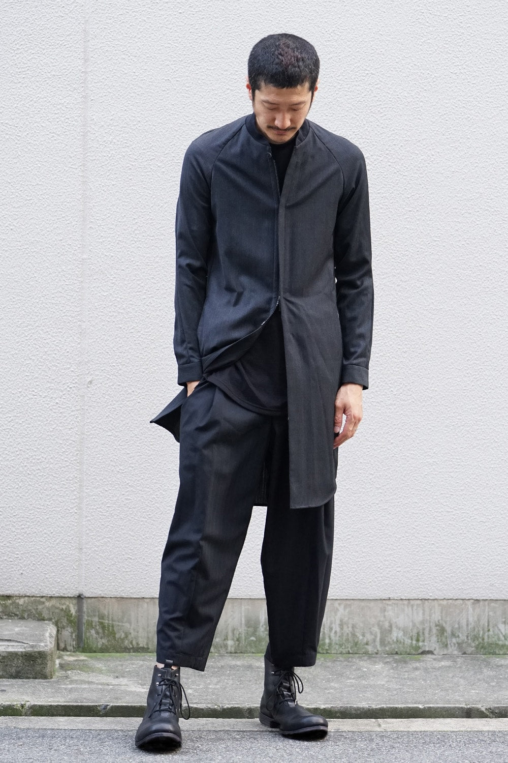 Cropped Pants Wool Super 140's Shadow Stripe