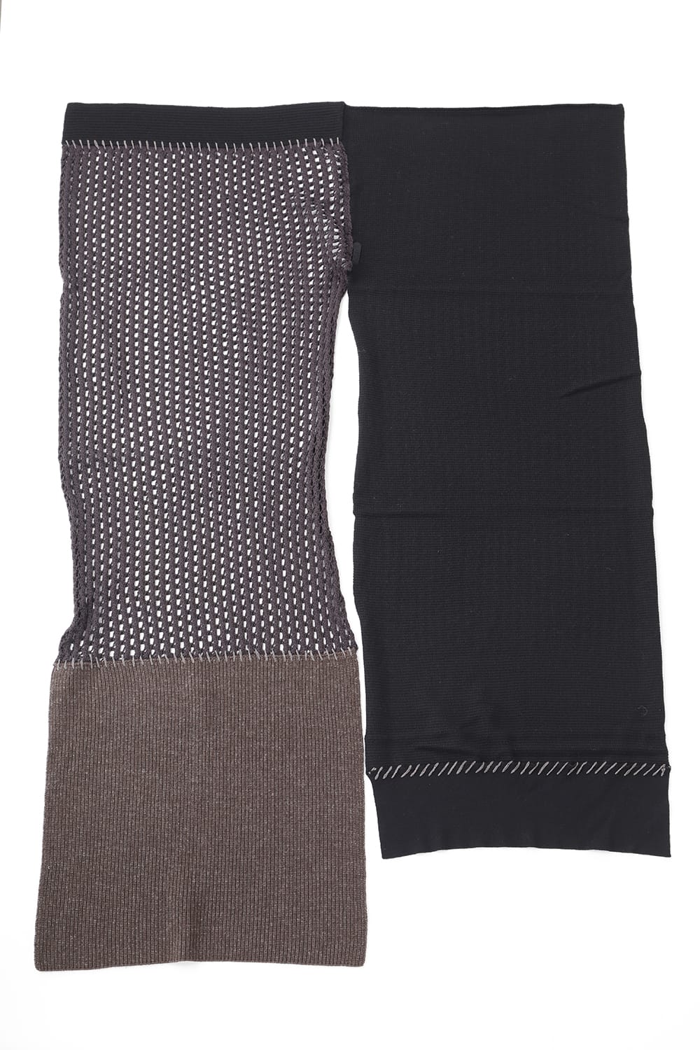 Patchwork stole Merino wool / Cotton Black Mix