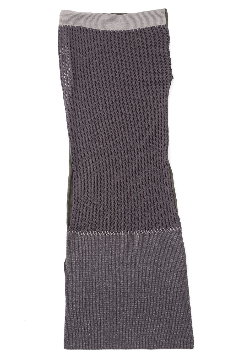 Patchwork stole Merino wool / Cotton Olive Mix