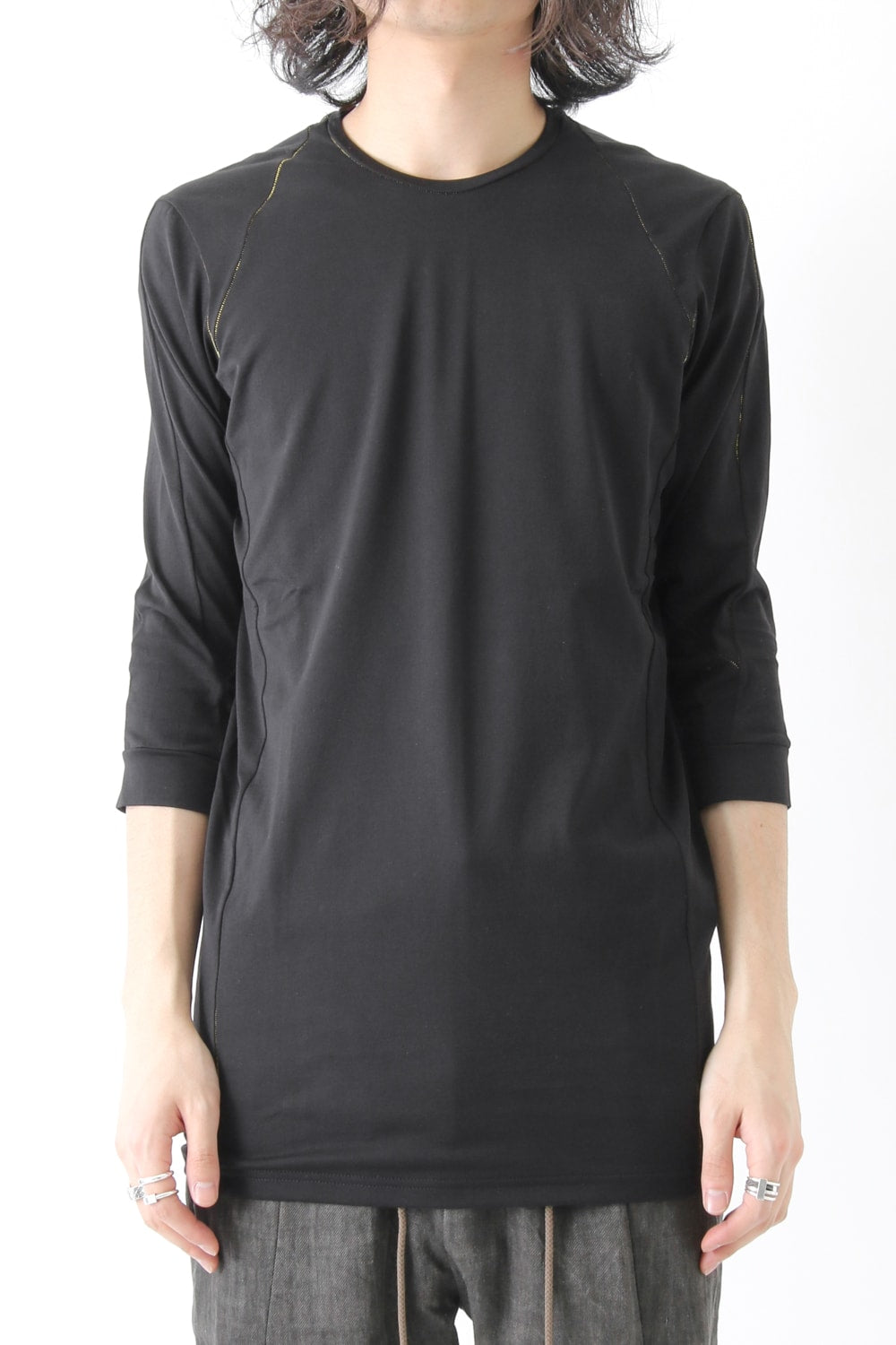 Three-quarter Sleeve Cut Sew 80/2 Cotton Jersey