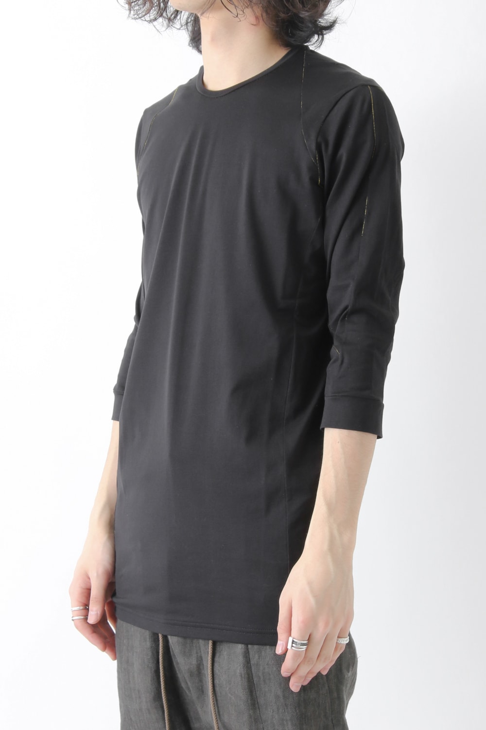 Three-quarter Sleeve Cut Sew 80/2 Cotton Jersey