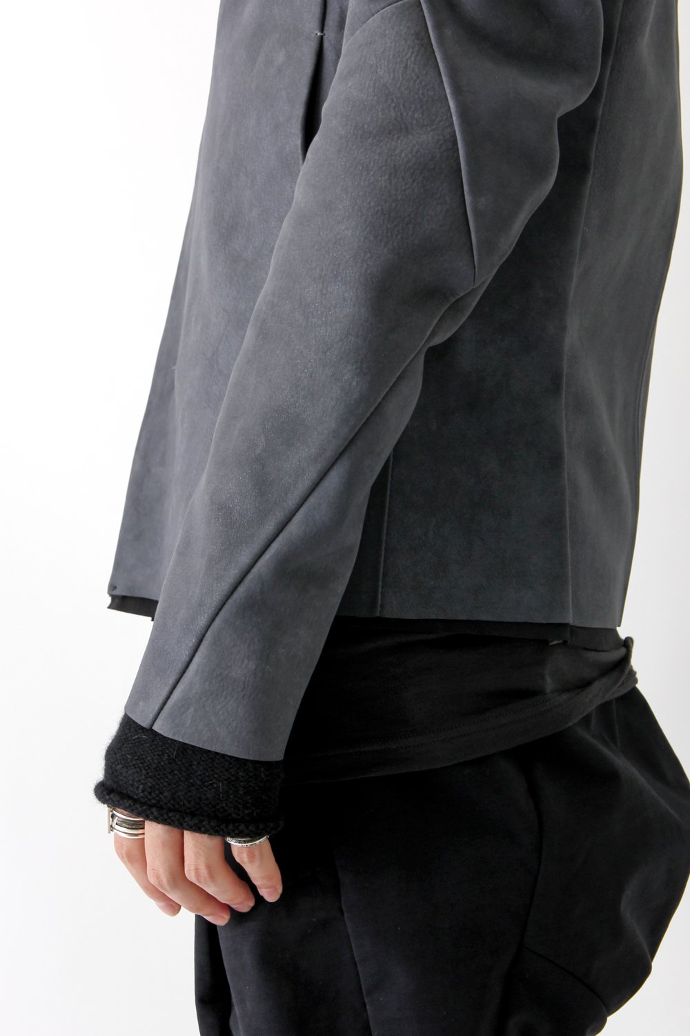 High Neck Jacket Calf Leather