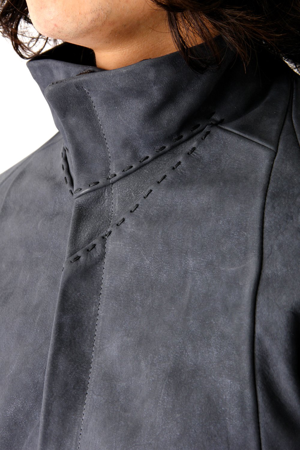 High Neck Jacket Calf Leather