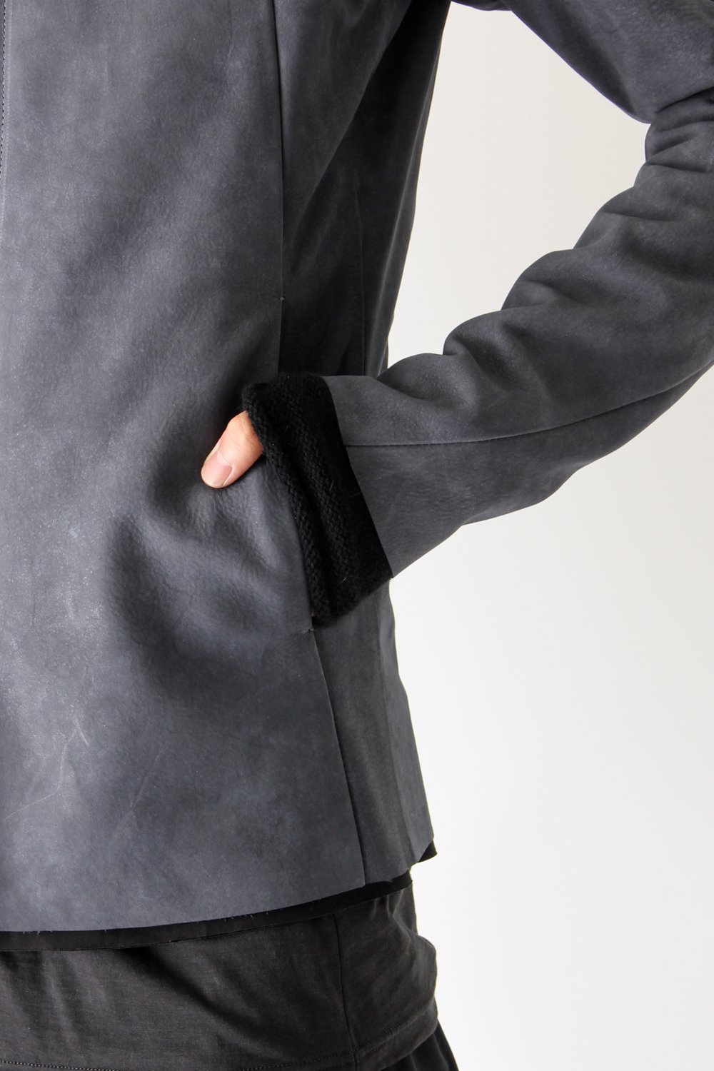 High Neck Jacket Calf Leather