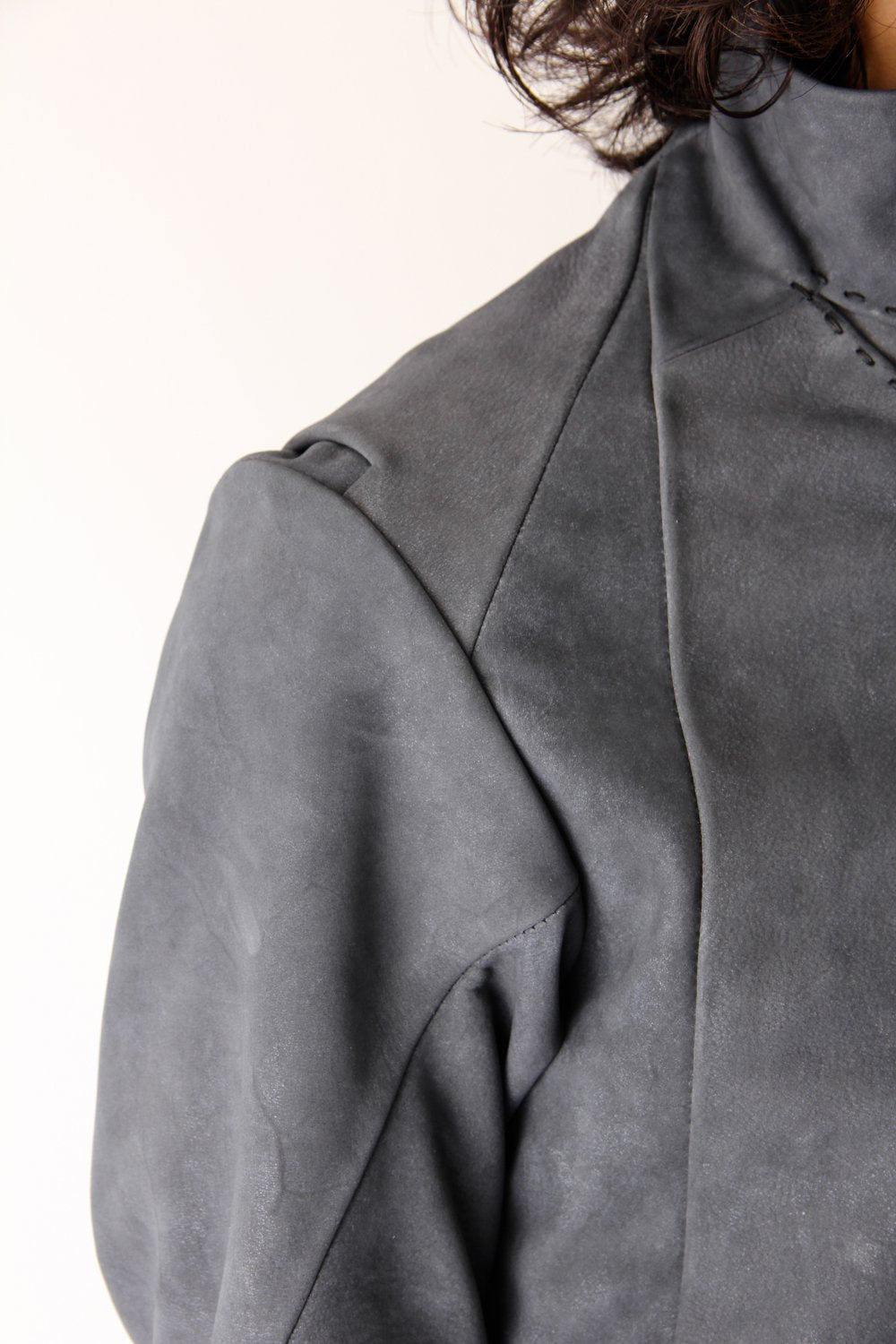 High Neck Jacket Calf Leather