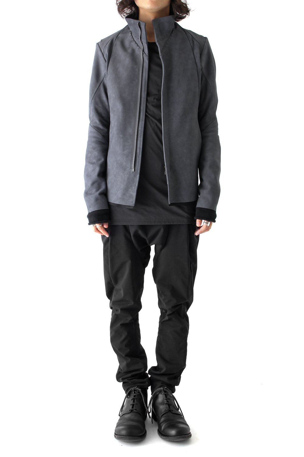 High Neck Jacket Calf Leather