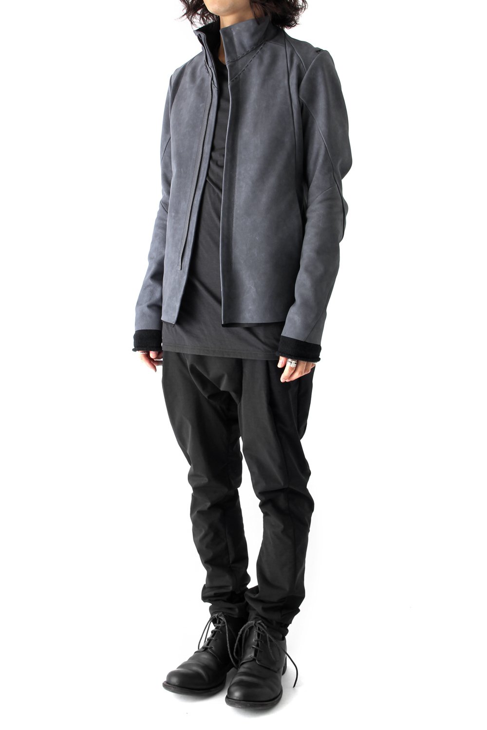 High Neck Jacket Calf Leather