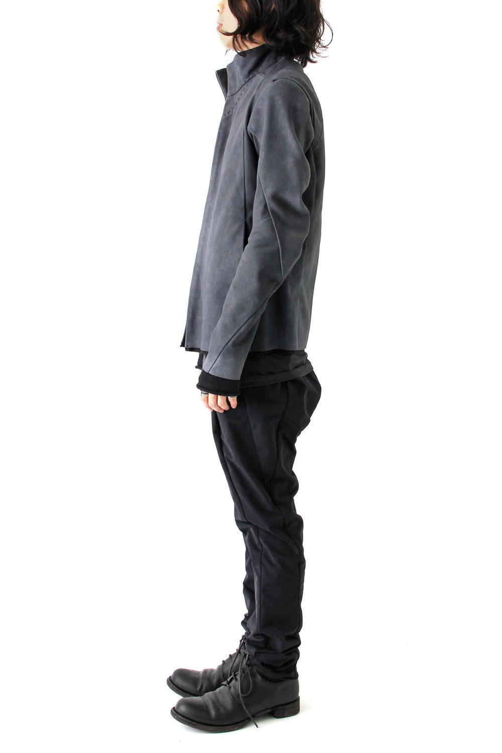 High Neck Jacket Calf Leather