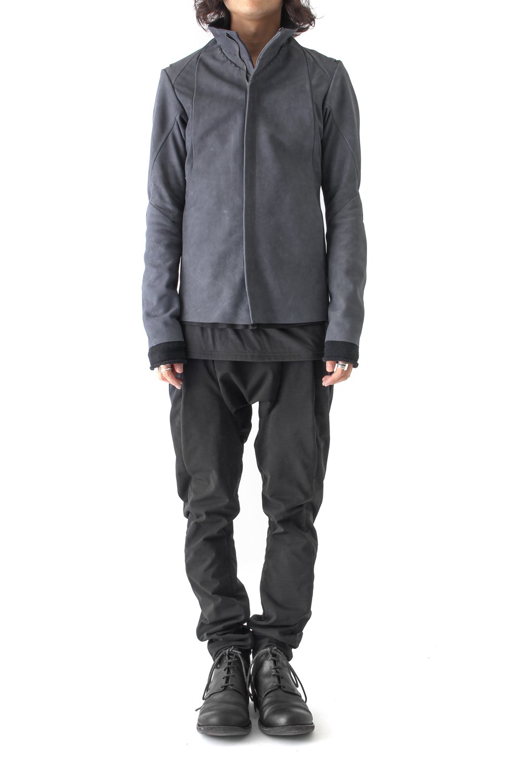 High Neck Jacket Calf Leather