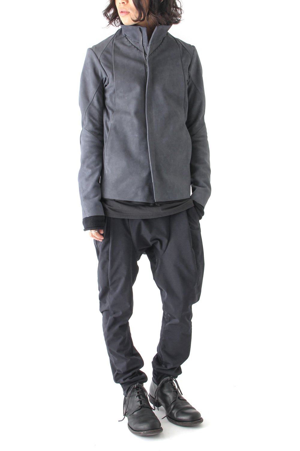 High Neck Jacket Calf Leather