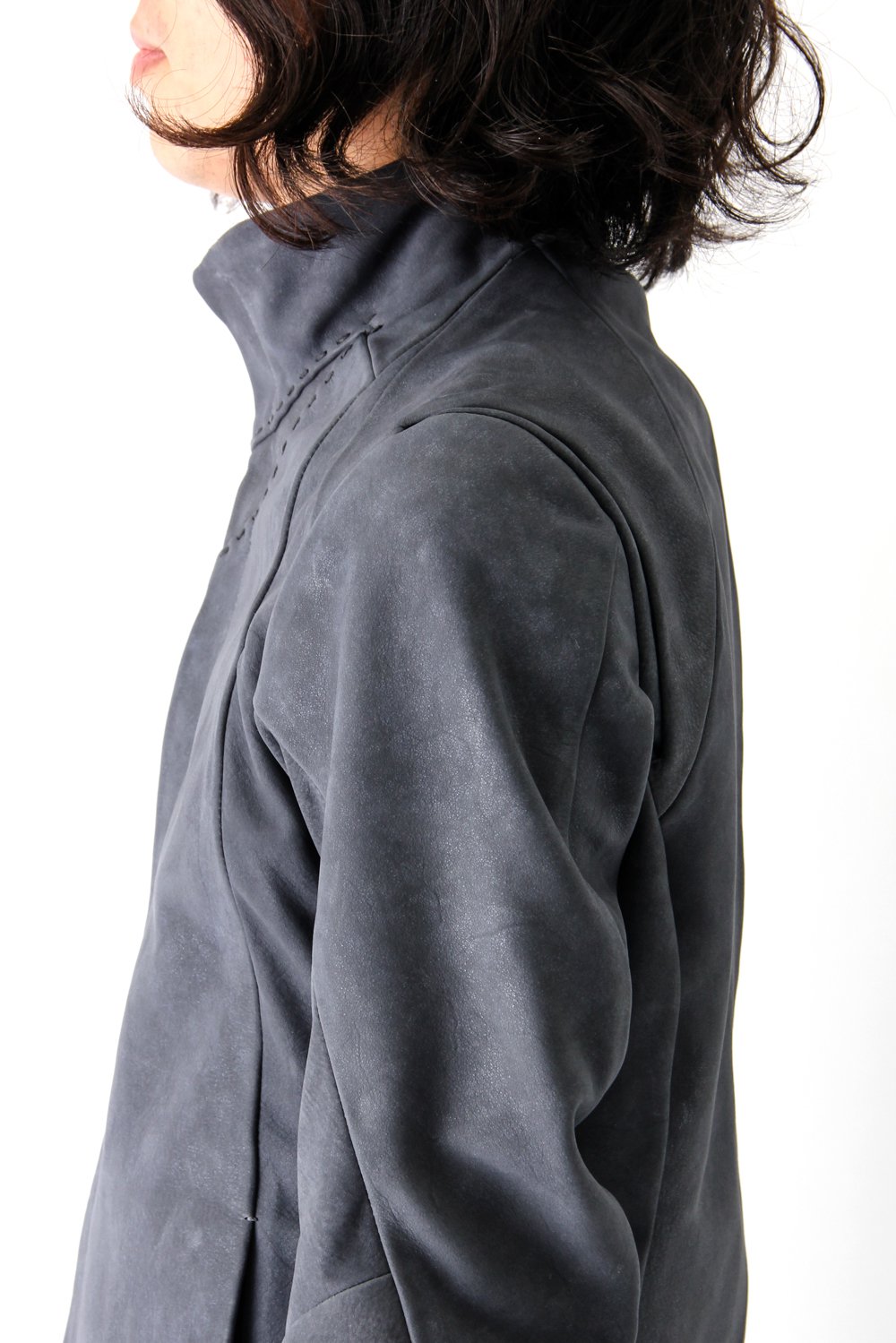 High Neck Jacket Calf Leather