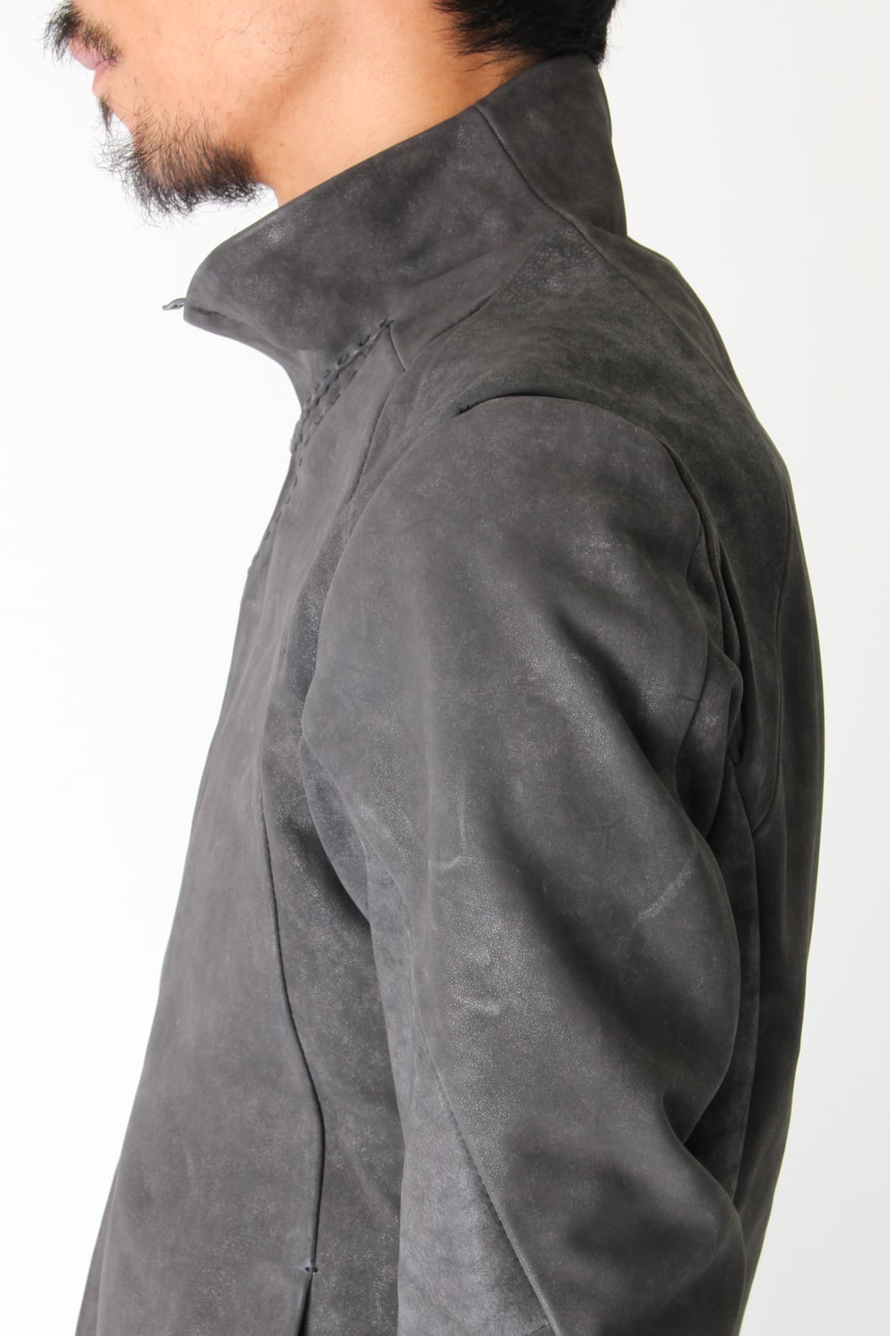 High Neck Jacket Calf Leather