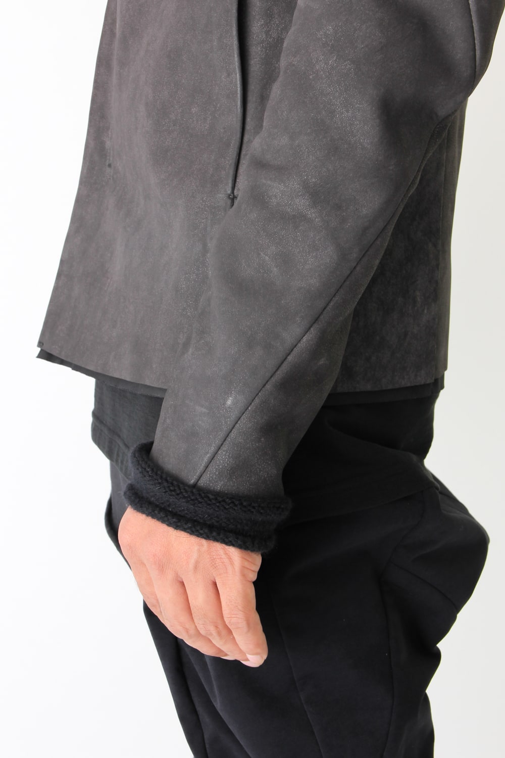 High Neck Jacket Calf Leather