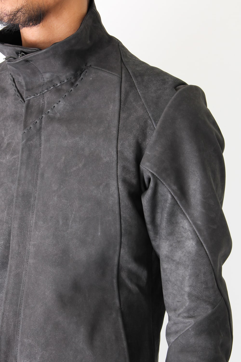 High Neck Jacket Calf Leather