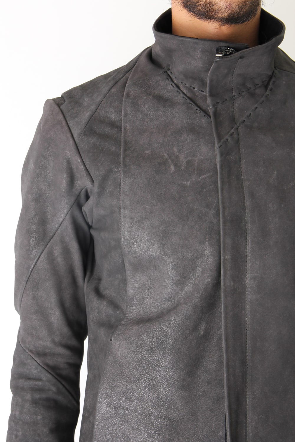 High Neck Jacket Calf Leather