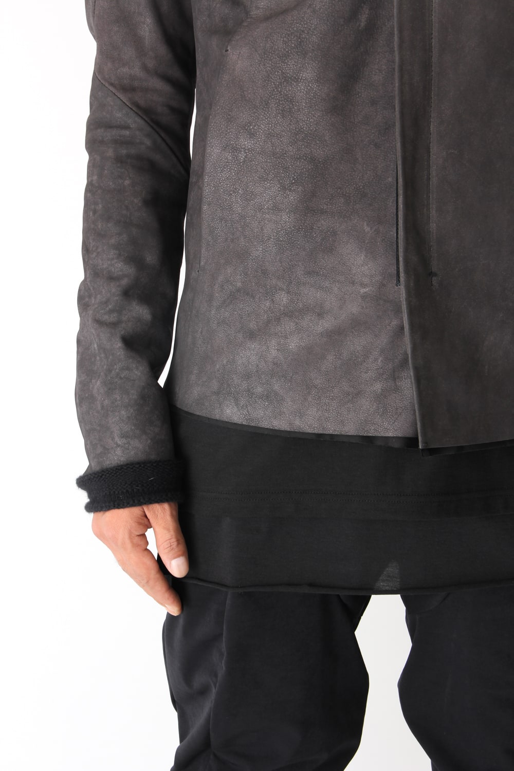 High Neck Jacket Calf Leather