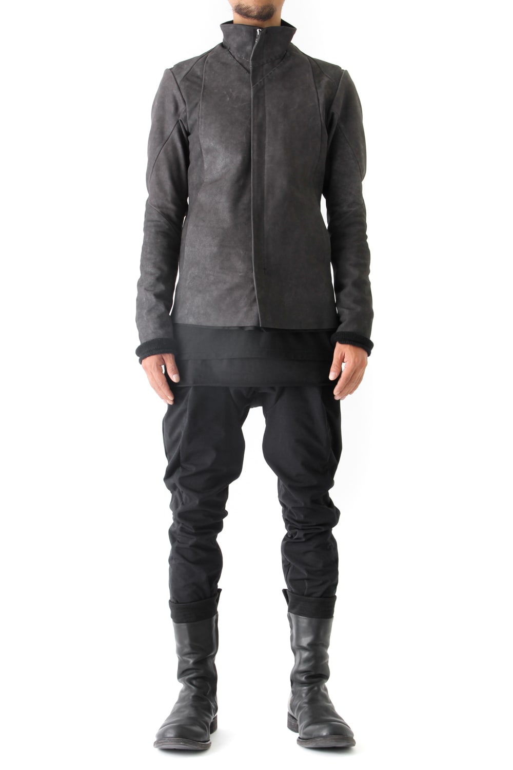 High Neck Jacket Calf Leather