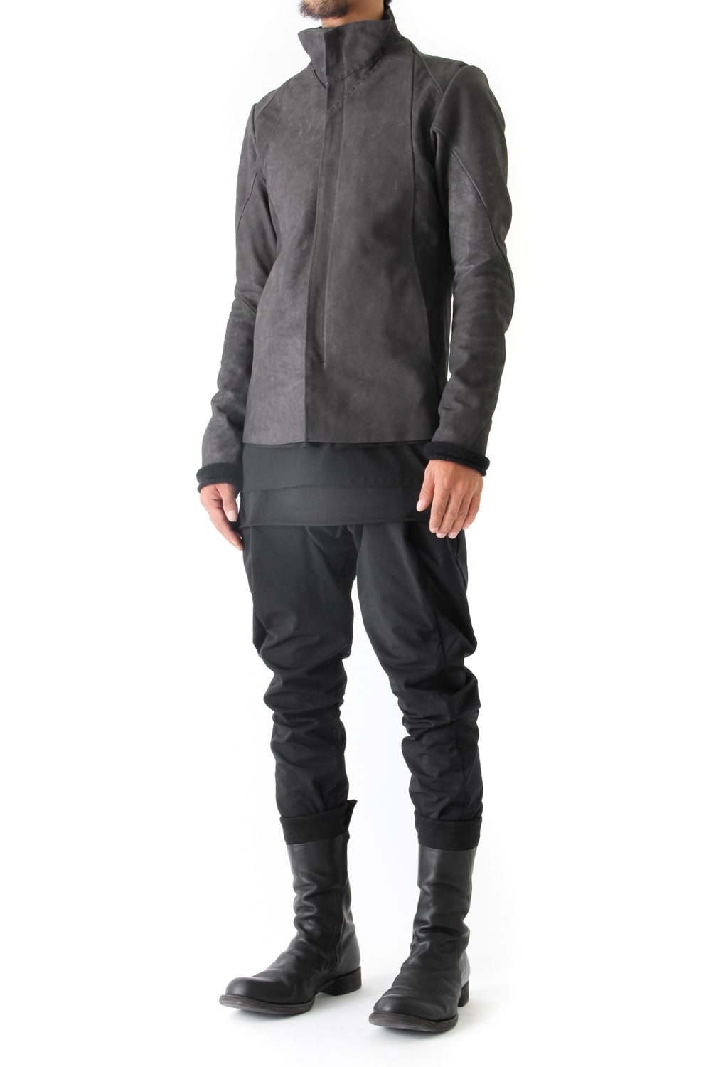 High Neck Jacket Calf Leather