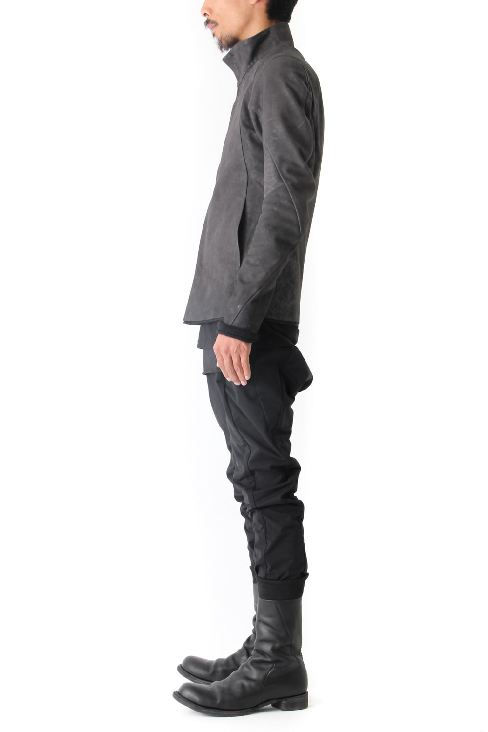 High Neck Jacket Calf Leather