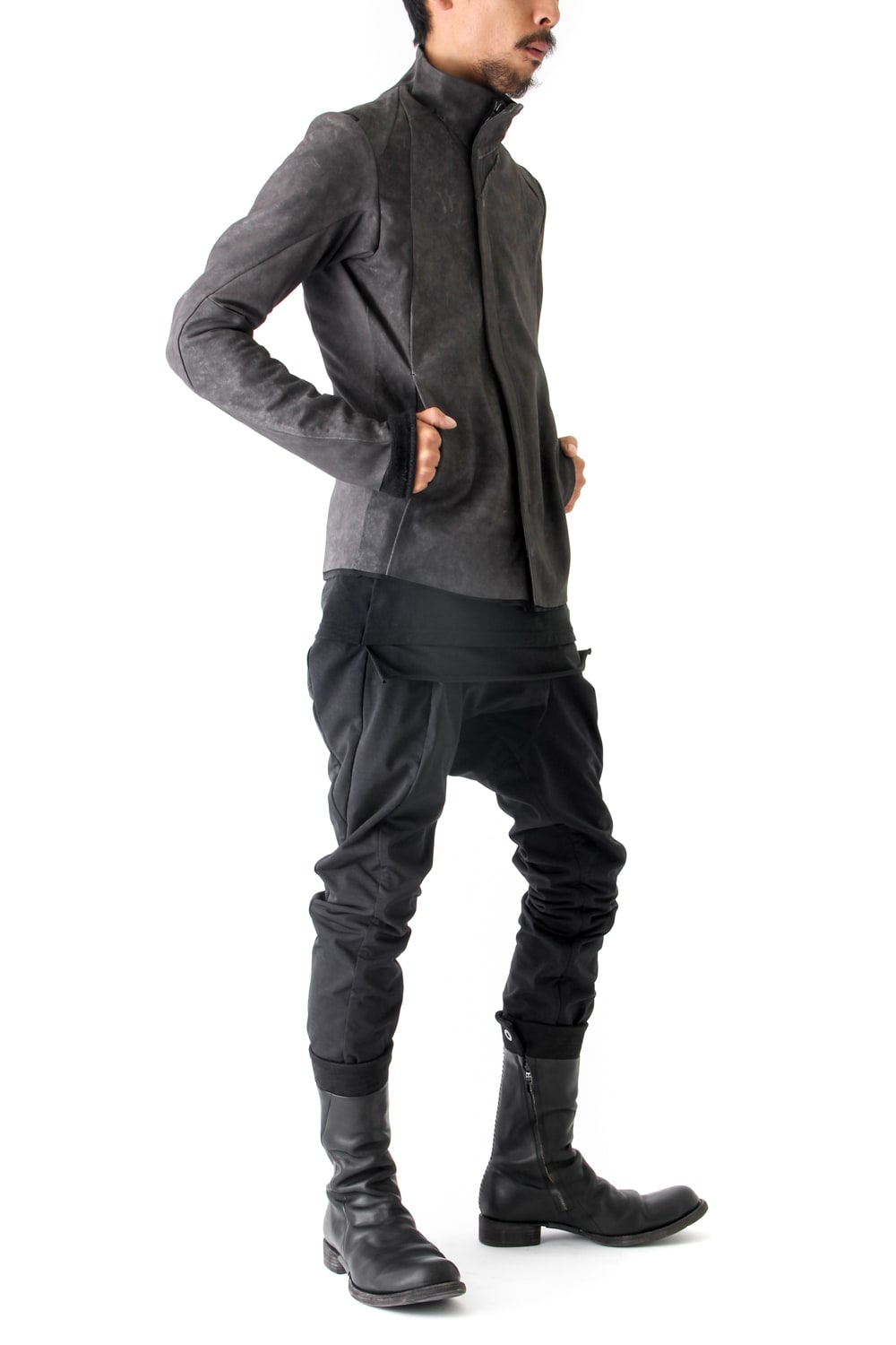 High Neck Jacket Calf Leather