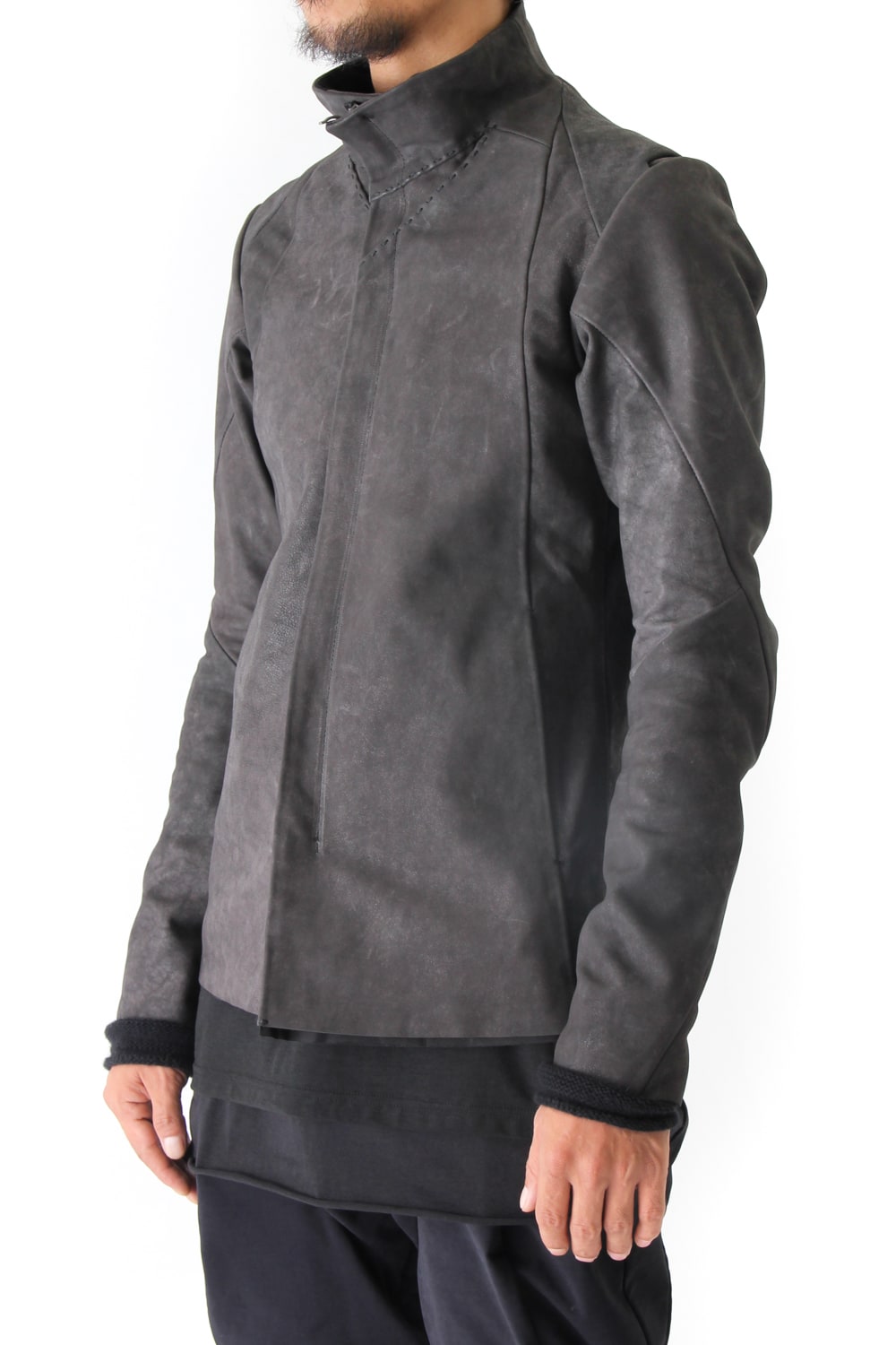 High Neck Jacket Calf Leather