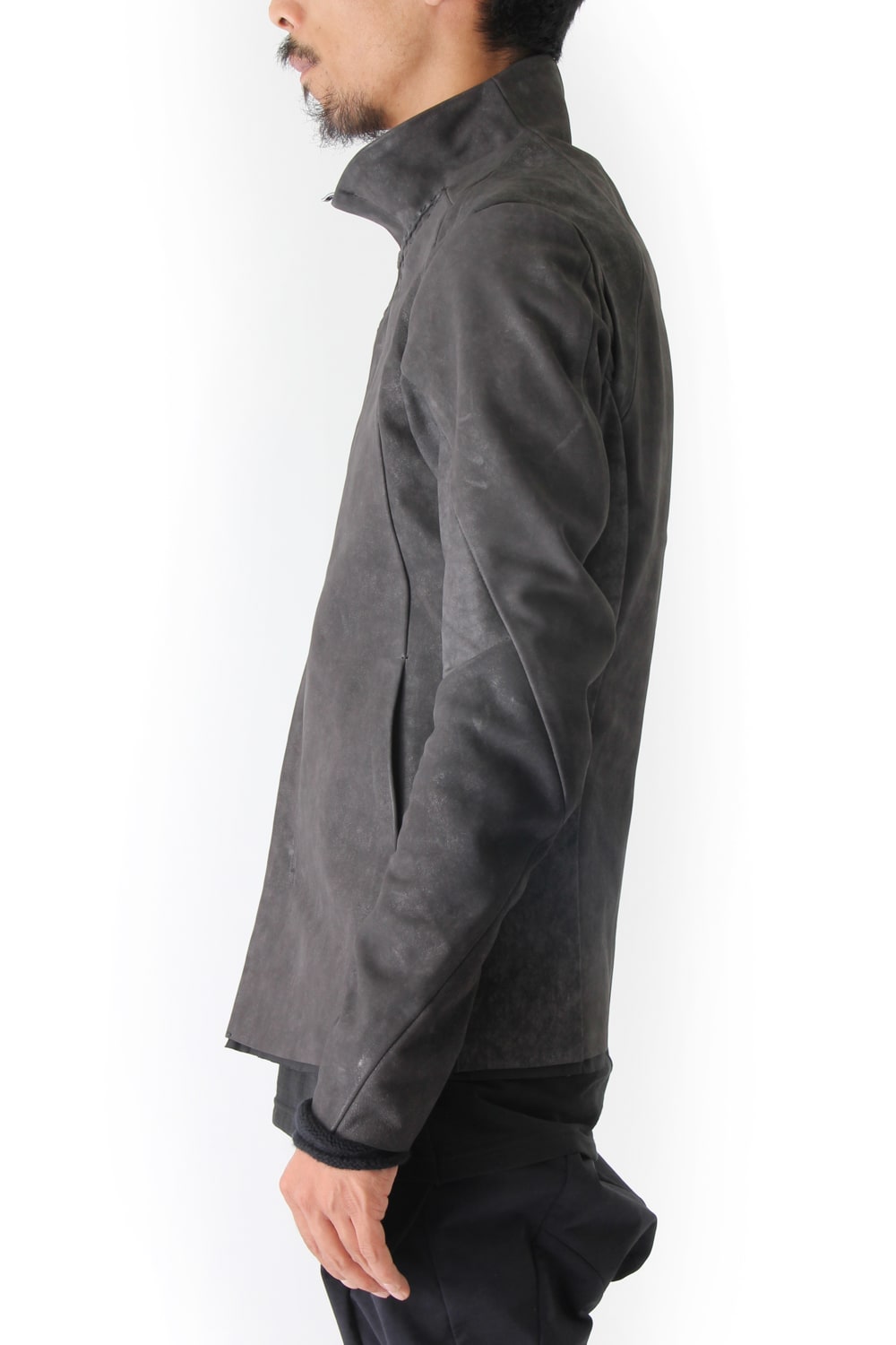 High Neck Jacket Calf Leather