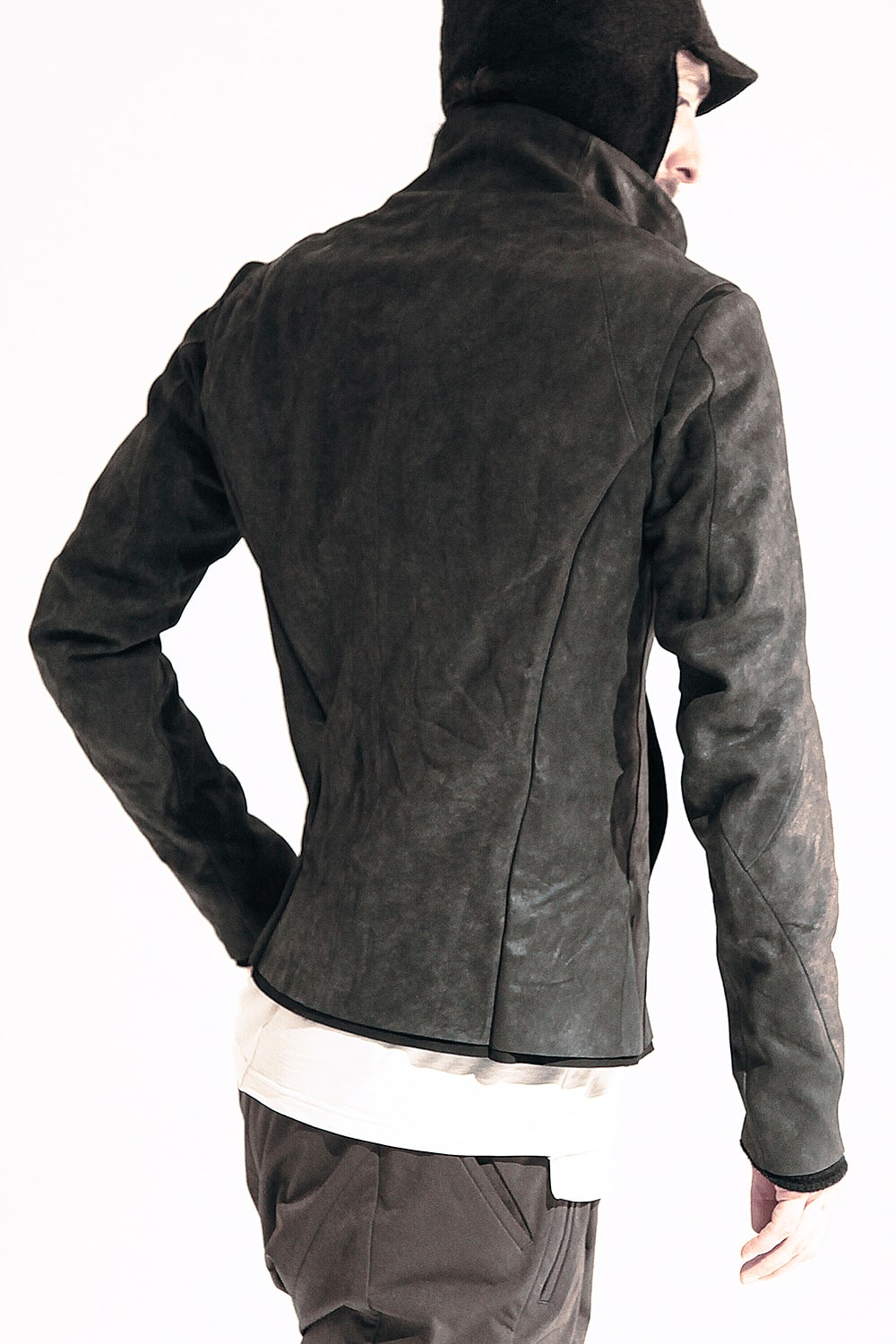 High Neck Jacket Calf Leather