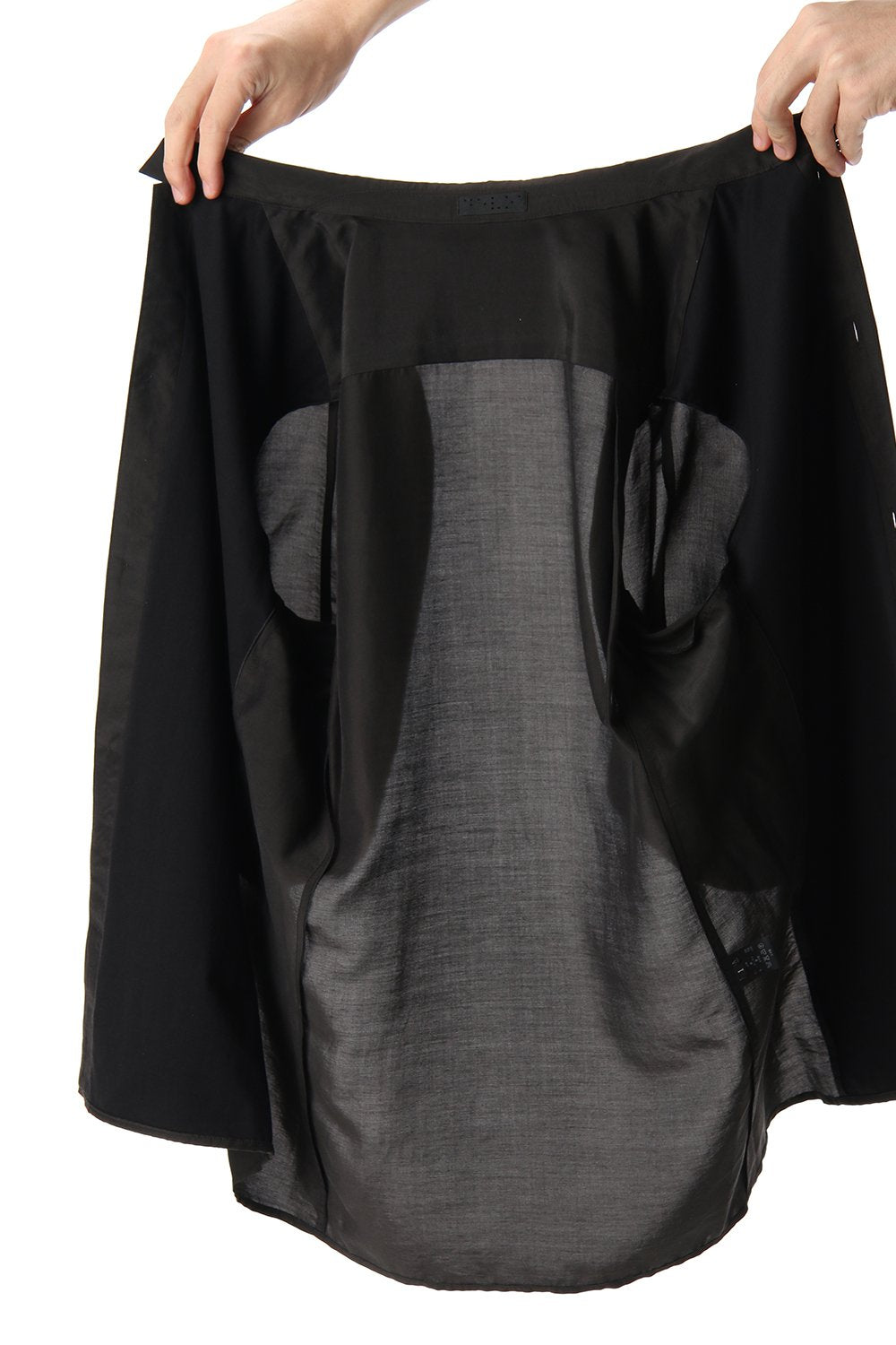 Open collar short sleeve shirt silk tencel sandblast Charcoal