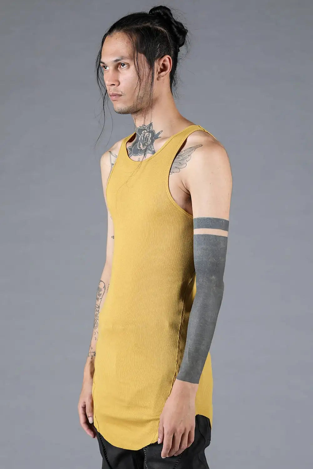 Cotton x Rayon Ribbed Tank Top Mustard