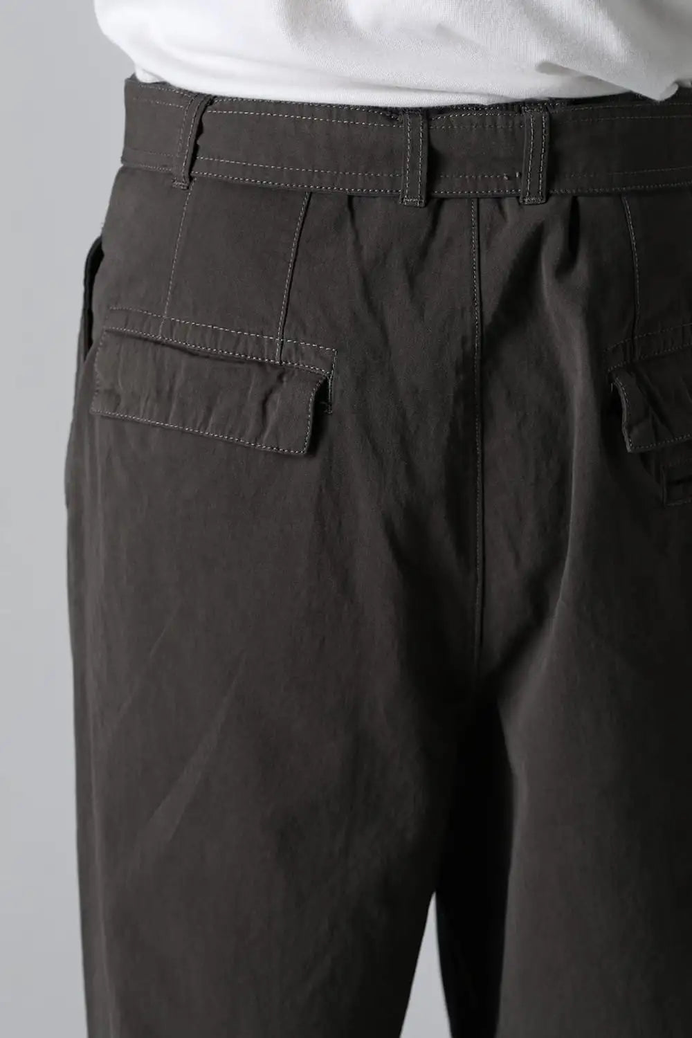 Dry Cotton Wide-Cropped Pants  Olive Drab