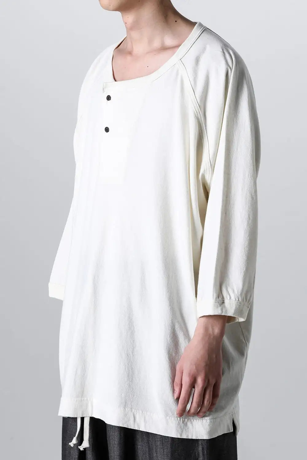 3/4SLEEVE HENLEY Cotton Hemp Jersey KINARI