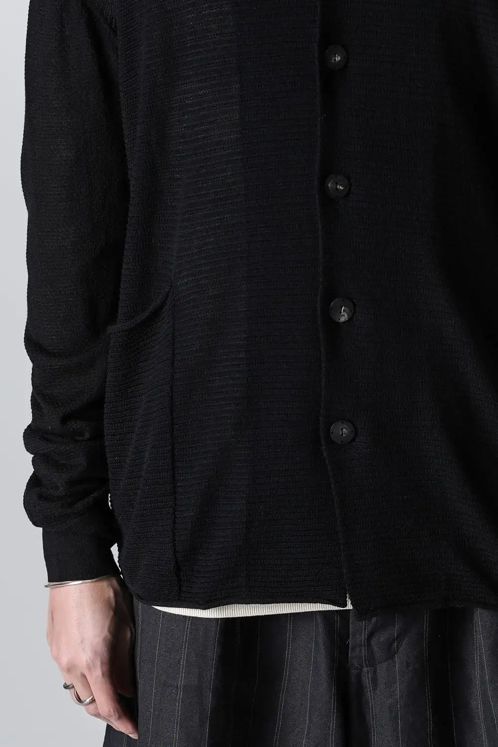 Knit cardigan cotton / linen / silk Black