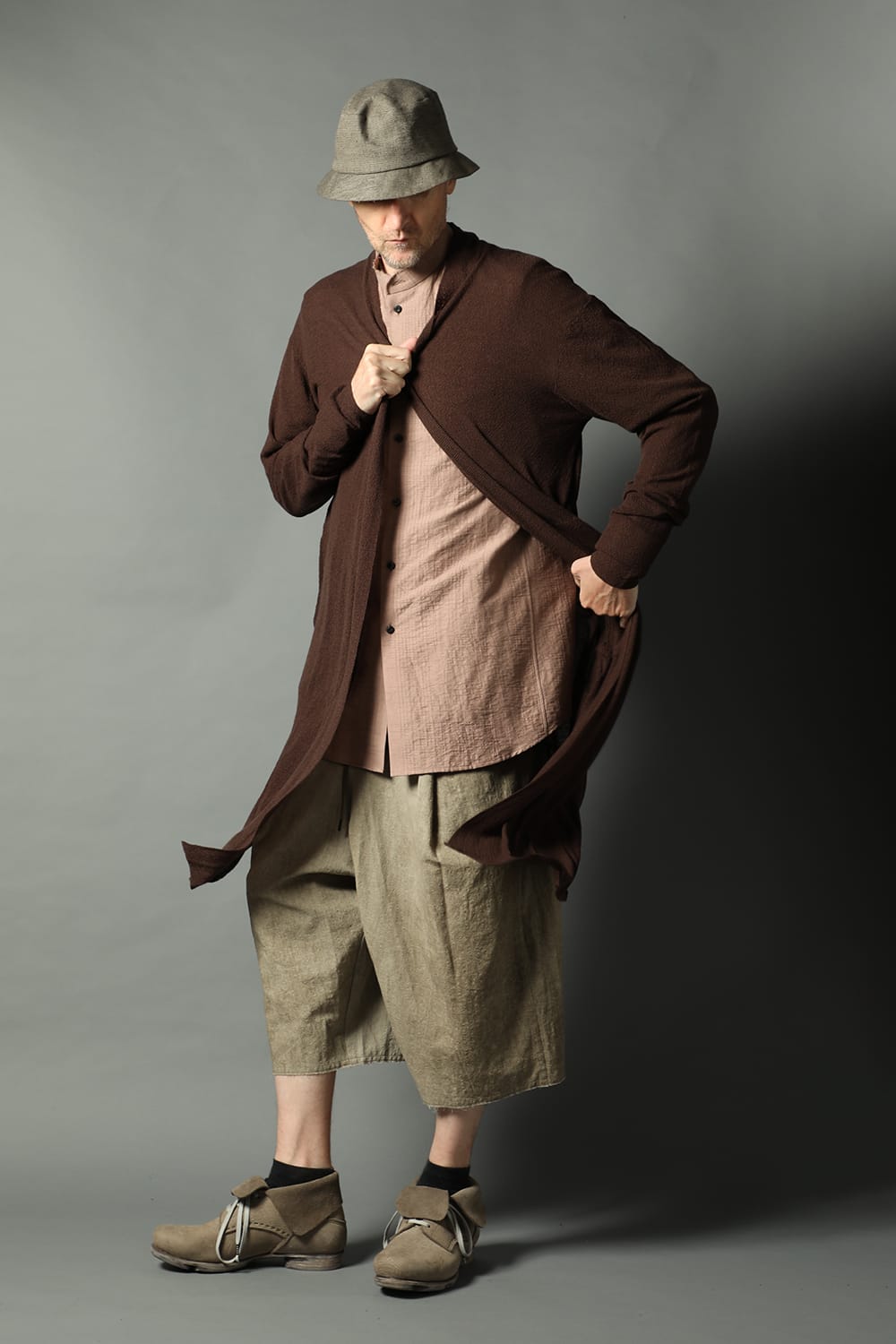 Long cardigan merino wool  Dark Brown