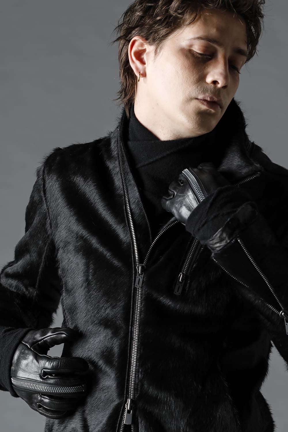 Horse Leather Zip Gloves - DG-0121A