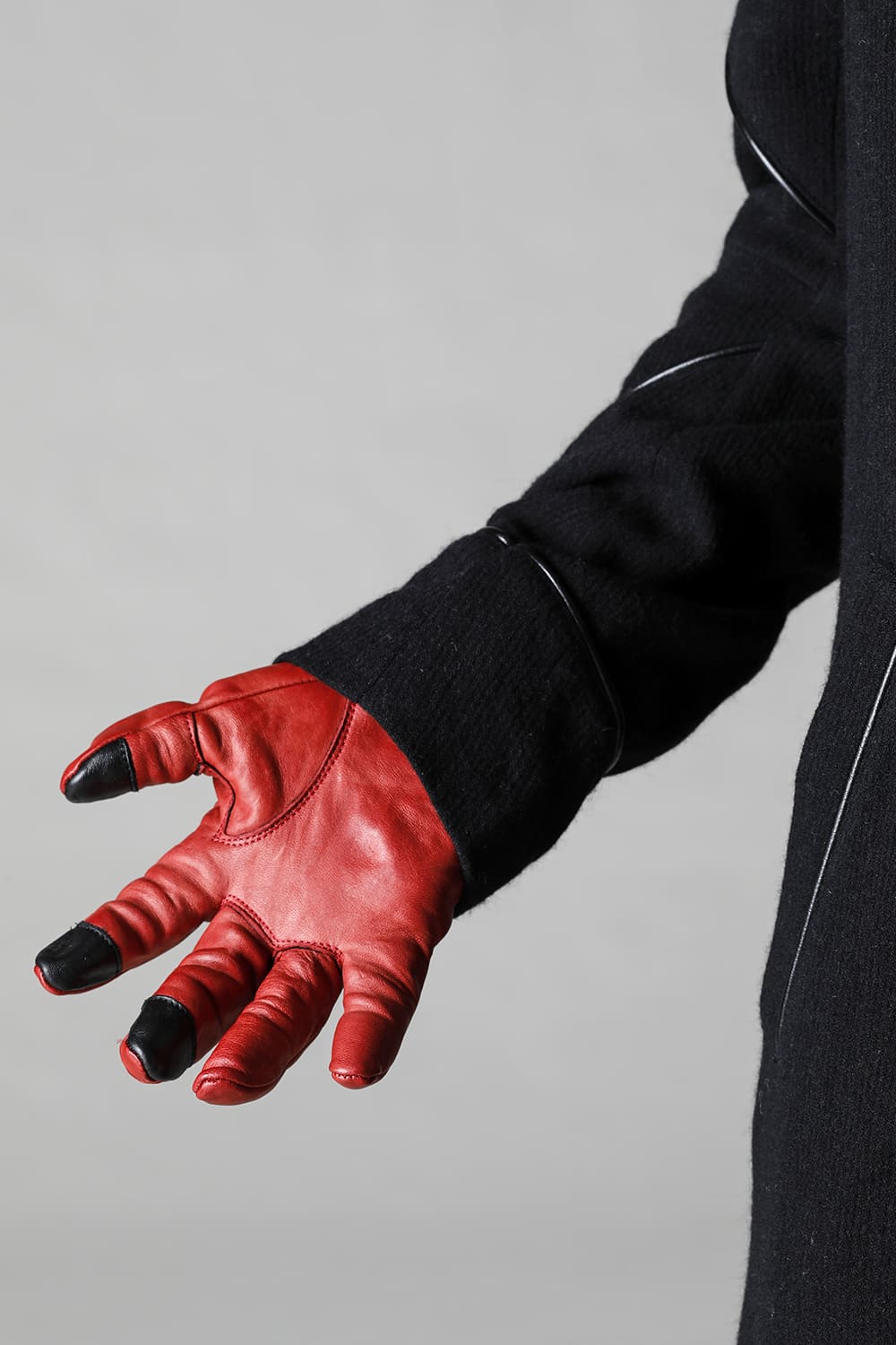 Horse Leather Zip Glove Red