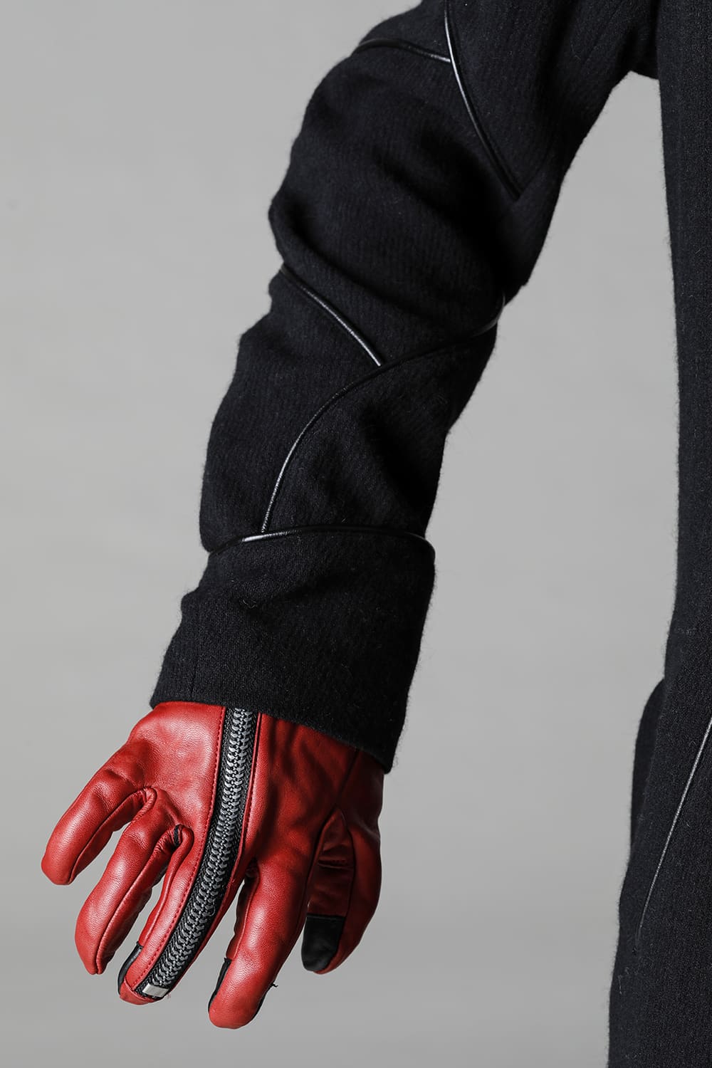 Horse Leather Zip Glove Red