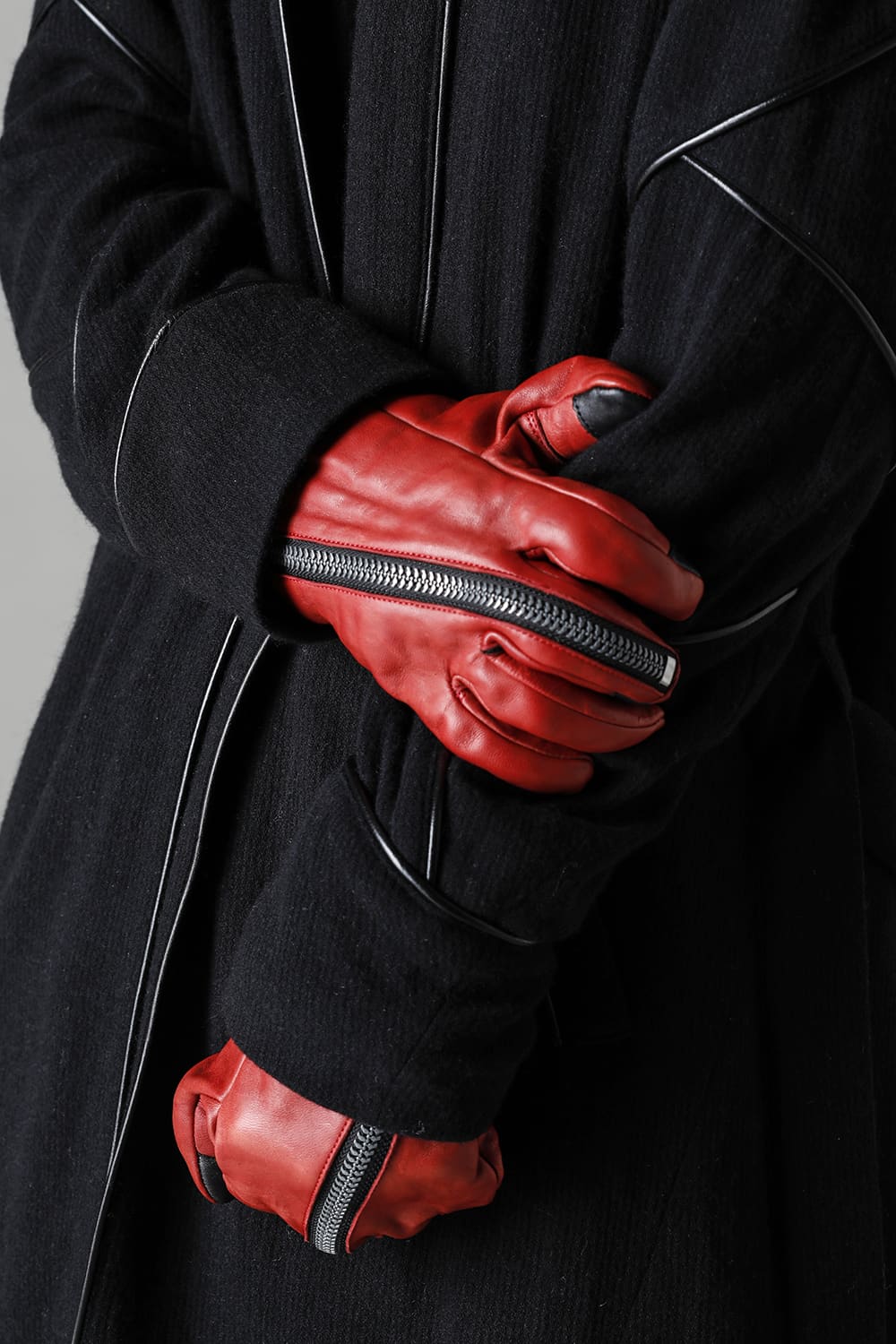 Horse Leather Zip Glove Red