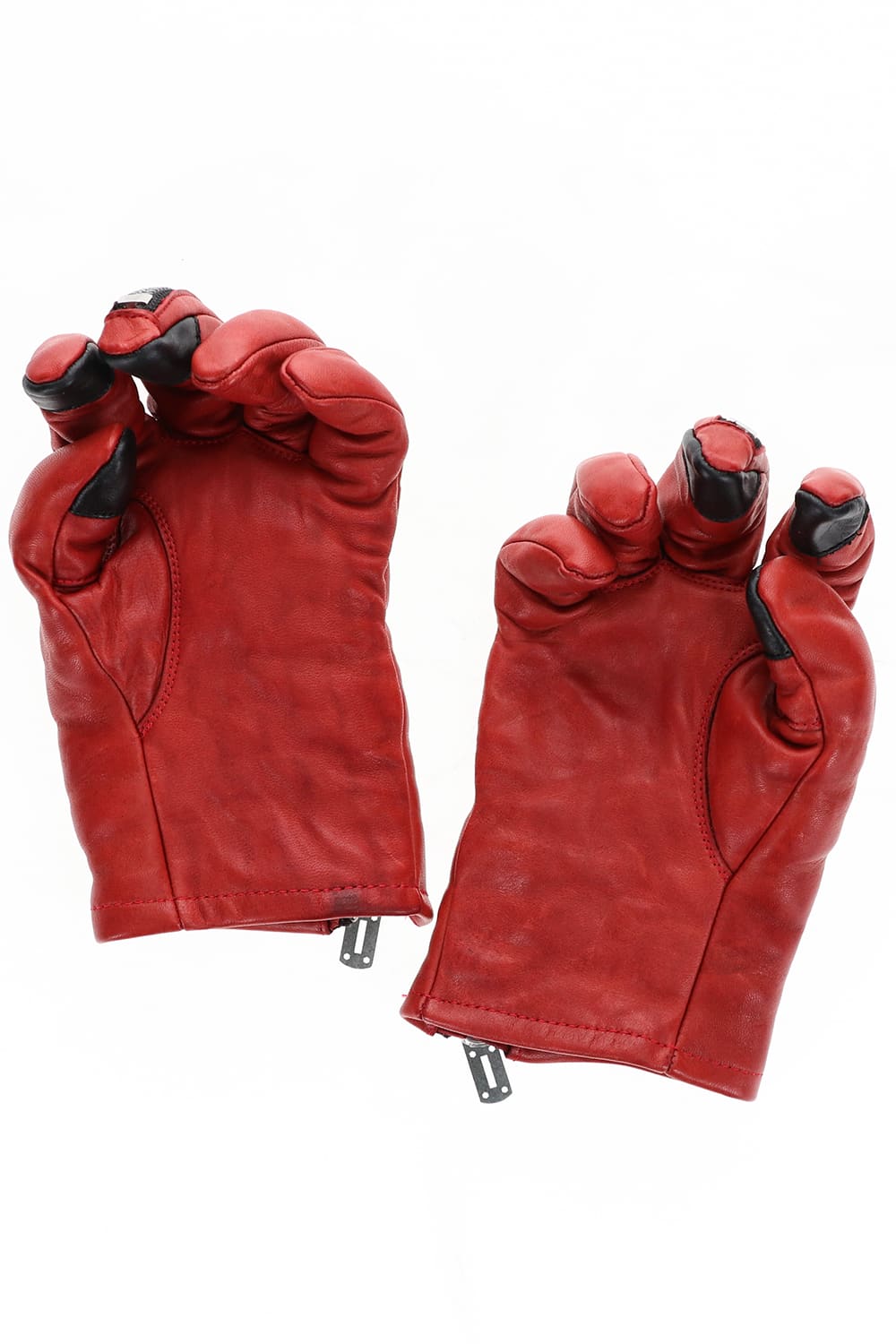 Horse Leather Zip Glove Red