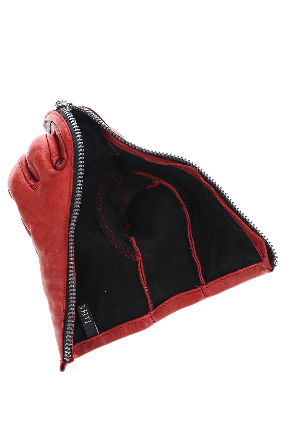 Horse Leather Zip Glove Red