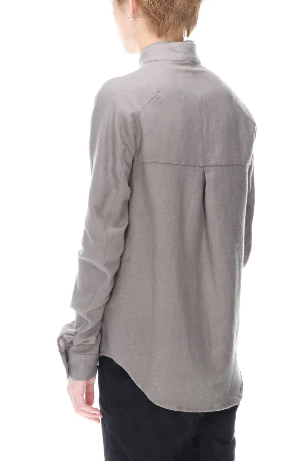 Wool Linen Layered collar shirt Gray