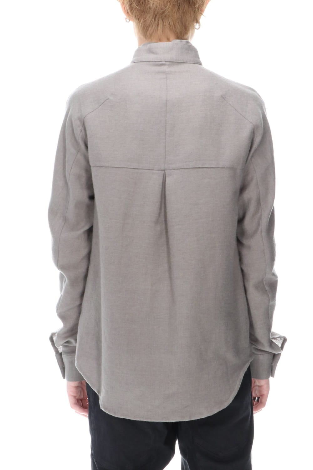 Wool Linen Layered collar shirt Gray