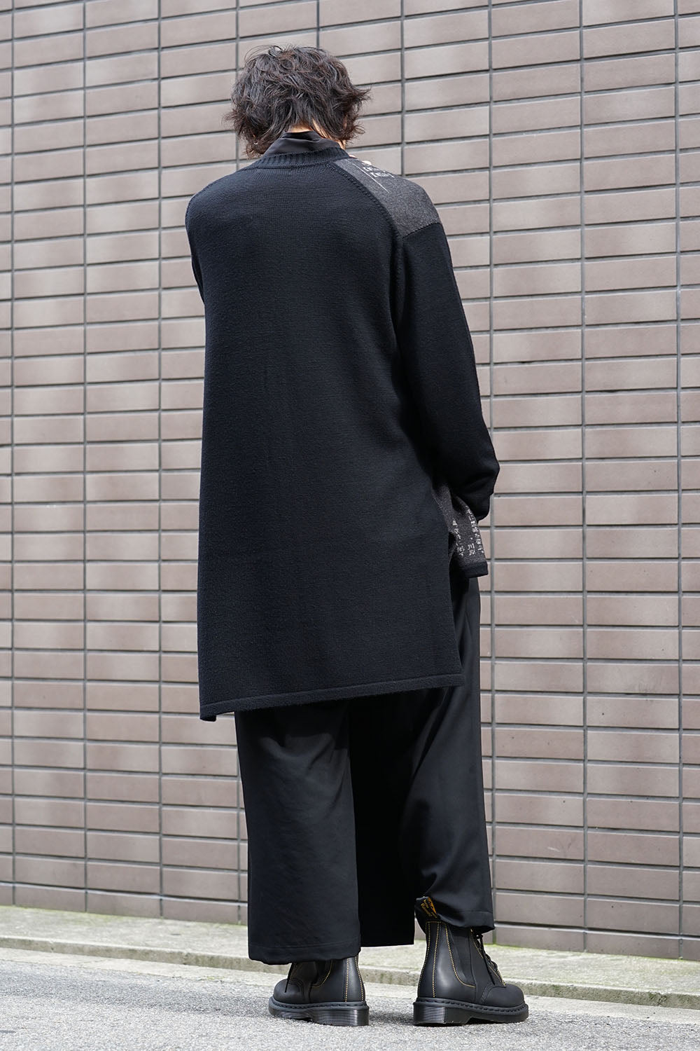 Dictionary print 7G Knit Cardigan