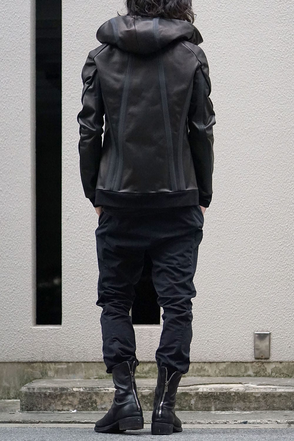 Hooded Jacket Stretch Deer Leather